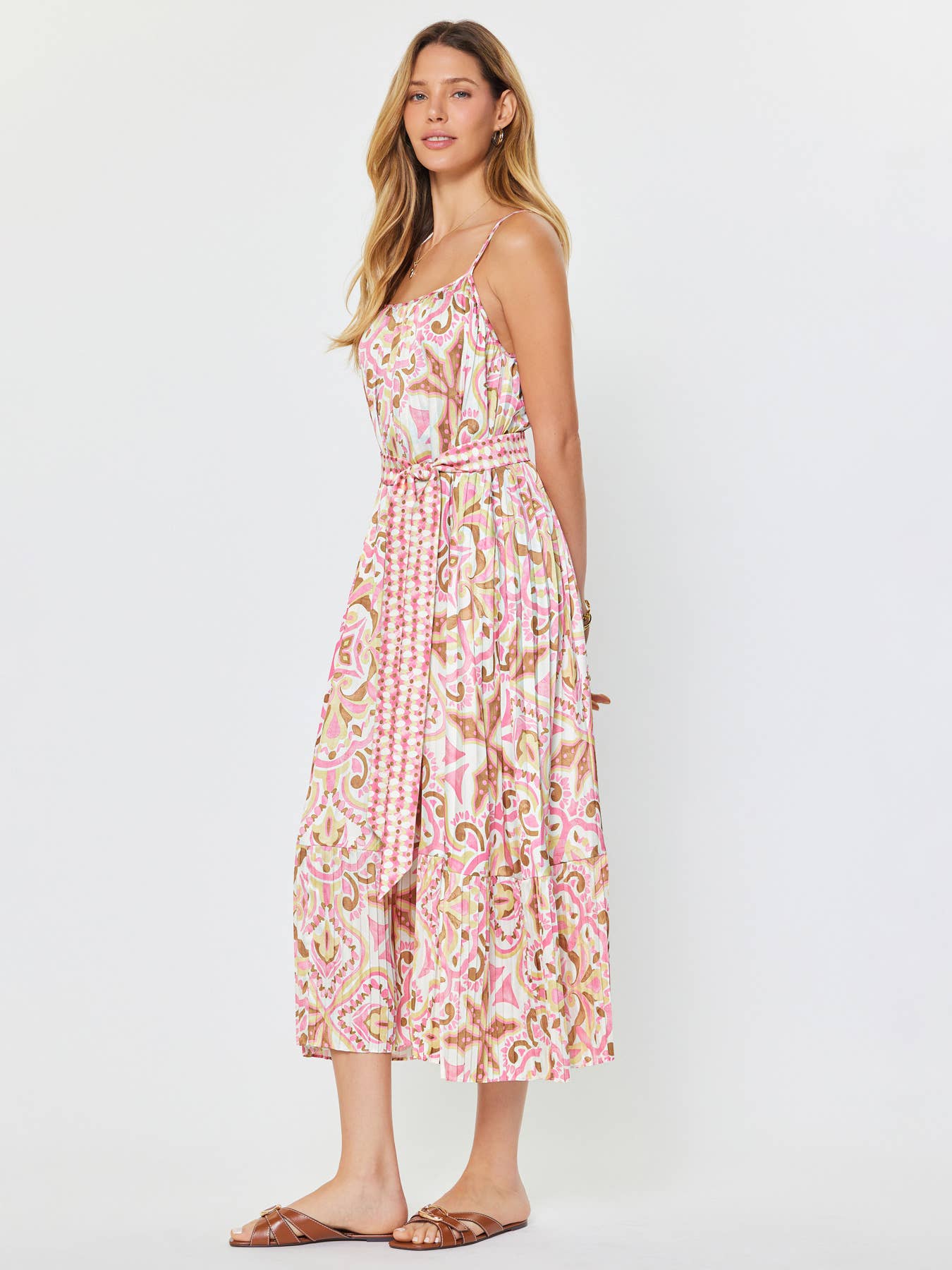 Printed Cami Midi Dress