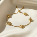 Sea Shell Charm Statement Cobra Chain Pull Tie Bracelet