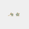 Blue Sea Turtle Beach Stud Earrings in 925 Sterling Silver