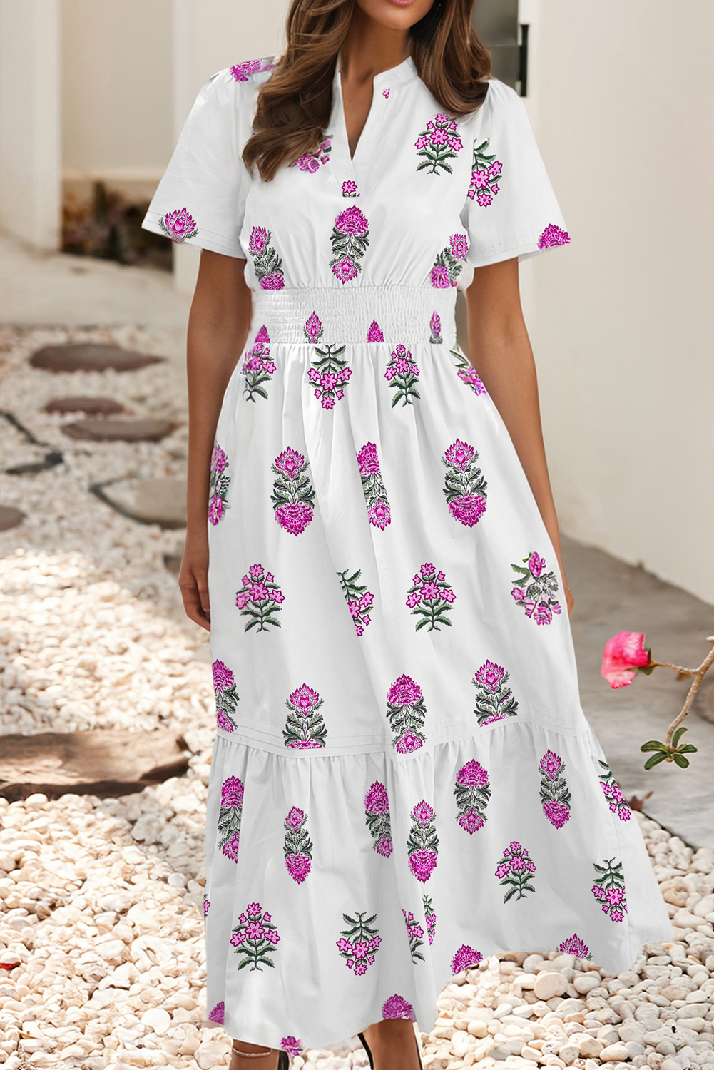 LDC Spring 2026 Shirred High Waist Ruffle Hem Maxi Dress