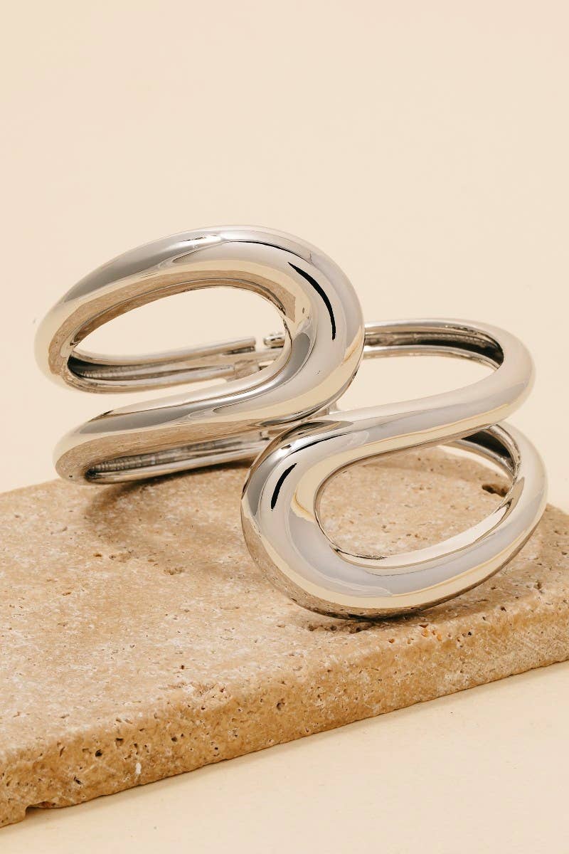 Looped Wire Hinge Bangle Bracelet