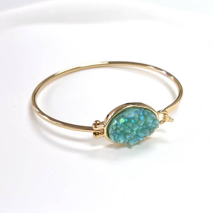 Synthetic Druzy Cuff Bracelets for Women
