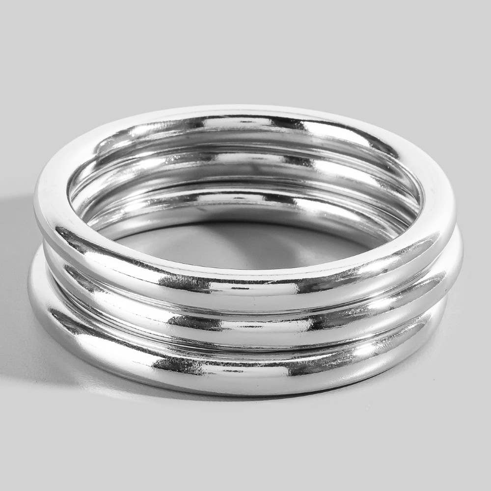 Metallic Triple Bangle Bracelet