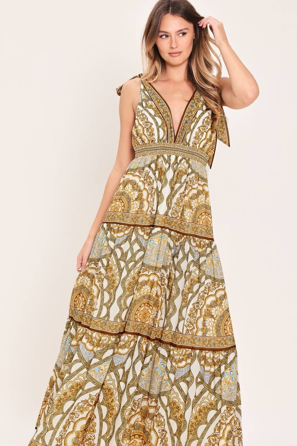 A printed woven maxi dress - ID23975