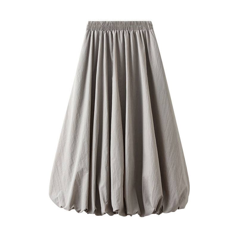 High Waist Paperbag Lantern Skirt – Women's Midi Skirt