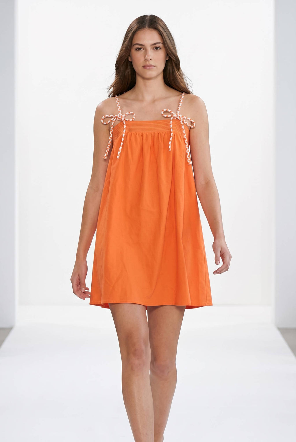 Tube Mini Dress With Mixed Color Cord Strap