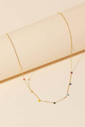 Mini Rainbow Beaded Charm Necklace