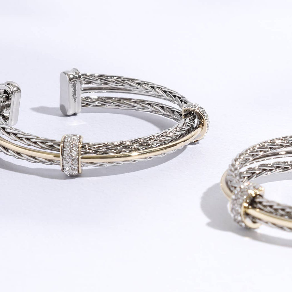 Layered Wheat Chain Bracelet Cuff Bangle
