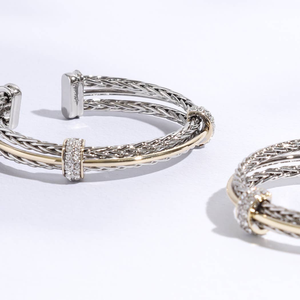 Layered Wheat Chain Bracelet Cuff Bangle