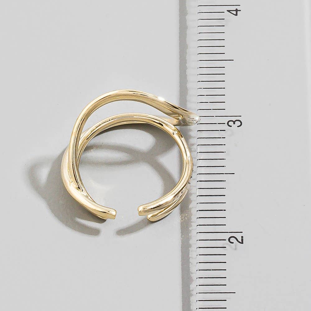 Abstract Wrap Around Open Band Ring