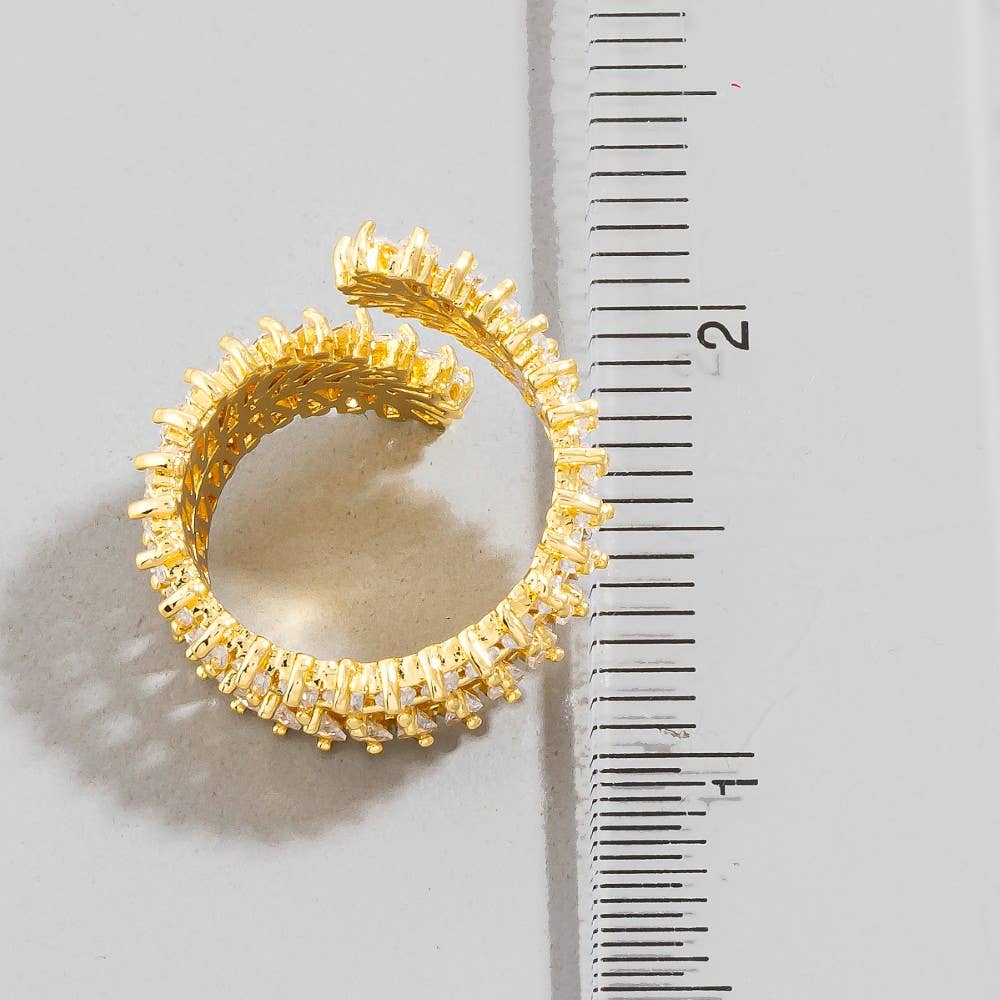 Cz Leaf Vine Open Ring