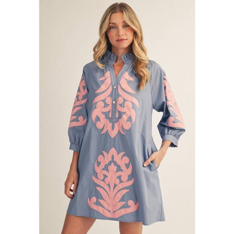 NEW floral applique shift dress