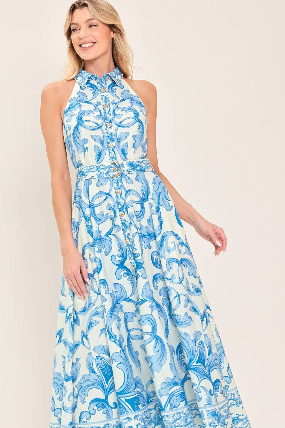 A printed woven maxi dress - ID23800