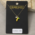 Stainless Steel Banana Pearl Pendant Necklace