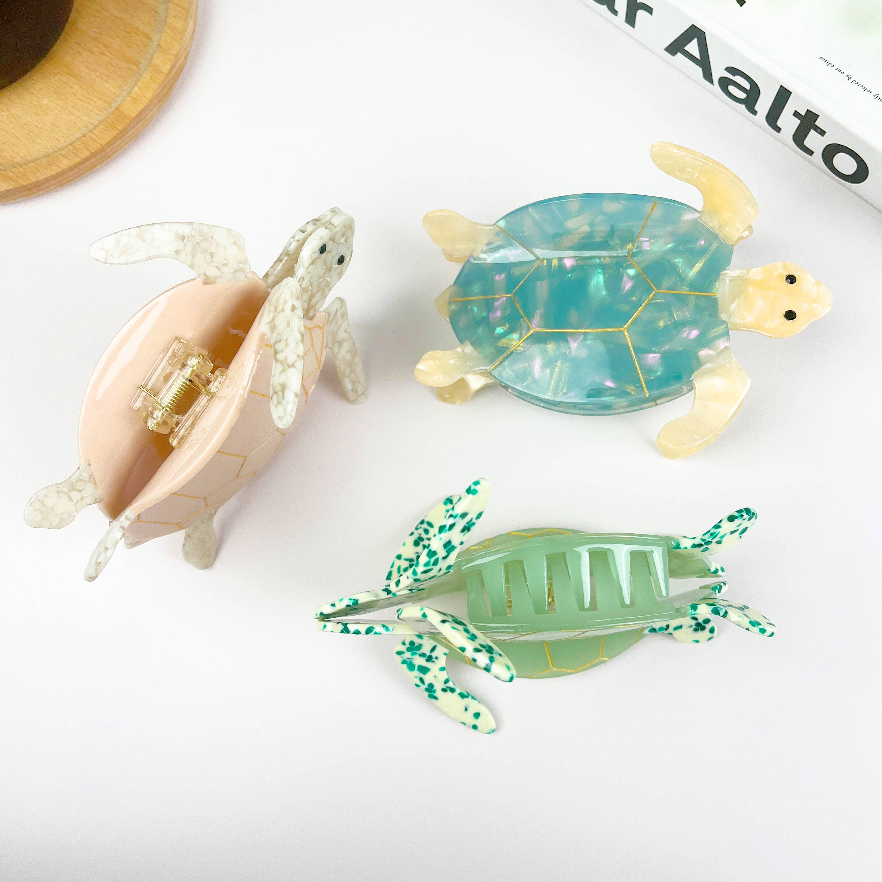 Pink Turtle Claw Clip,Animal Hair Clip